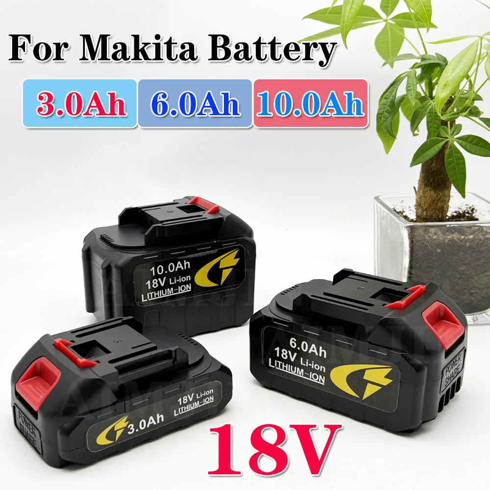 

10000mAh Battery Rechargeable Li-ion Battery 18V for Brushless Makita Power Tools Electric Wrench Drill Electric Saw