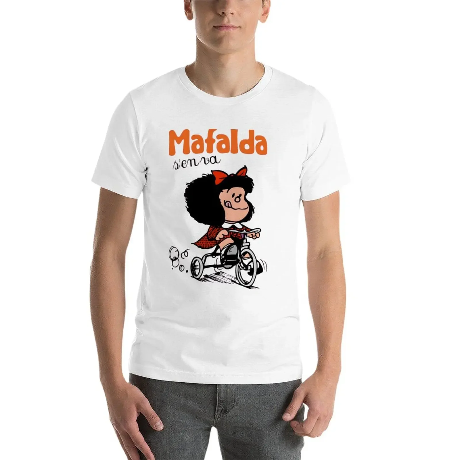 New Mafalda quino go bicycle T-Shirt boys white t shirts graphic t shirt plain t-shirt Oversized t-shirt t shirts men