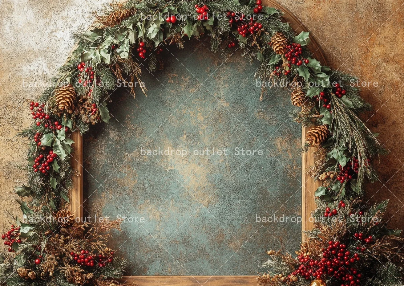 Mehofond عيد الميلاد قوس جدار خلفية التصوير الفوتوغرافي أوراق الصنوبر بوهو ريد الشتاء الكبار الحوامل صورة كابينة تصوير خلفية