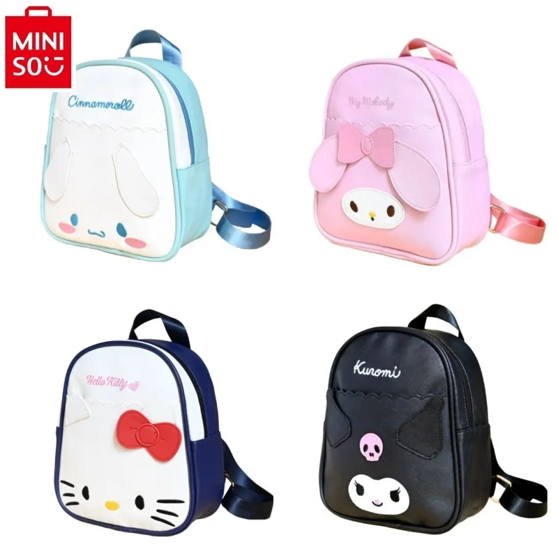 

MINISO 2024 New Cute Cartoon Hello Kitty Jade Guigou High Quality PU Backpack Student Large Capacity Waterproof Backpack