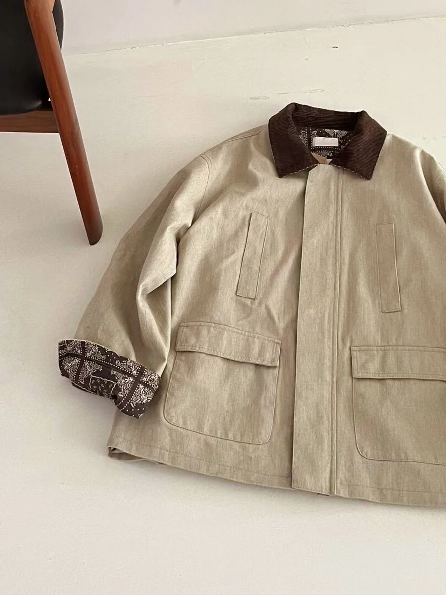 

Винтажная цветная ветровка с цветочным воротником Jaet, женская осенняя повседневная верхняя одежда, длинное пальто на молнии све