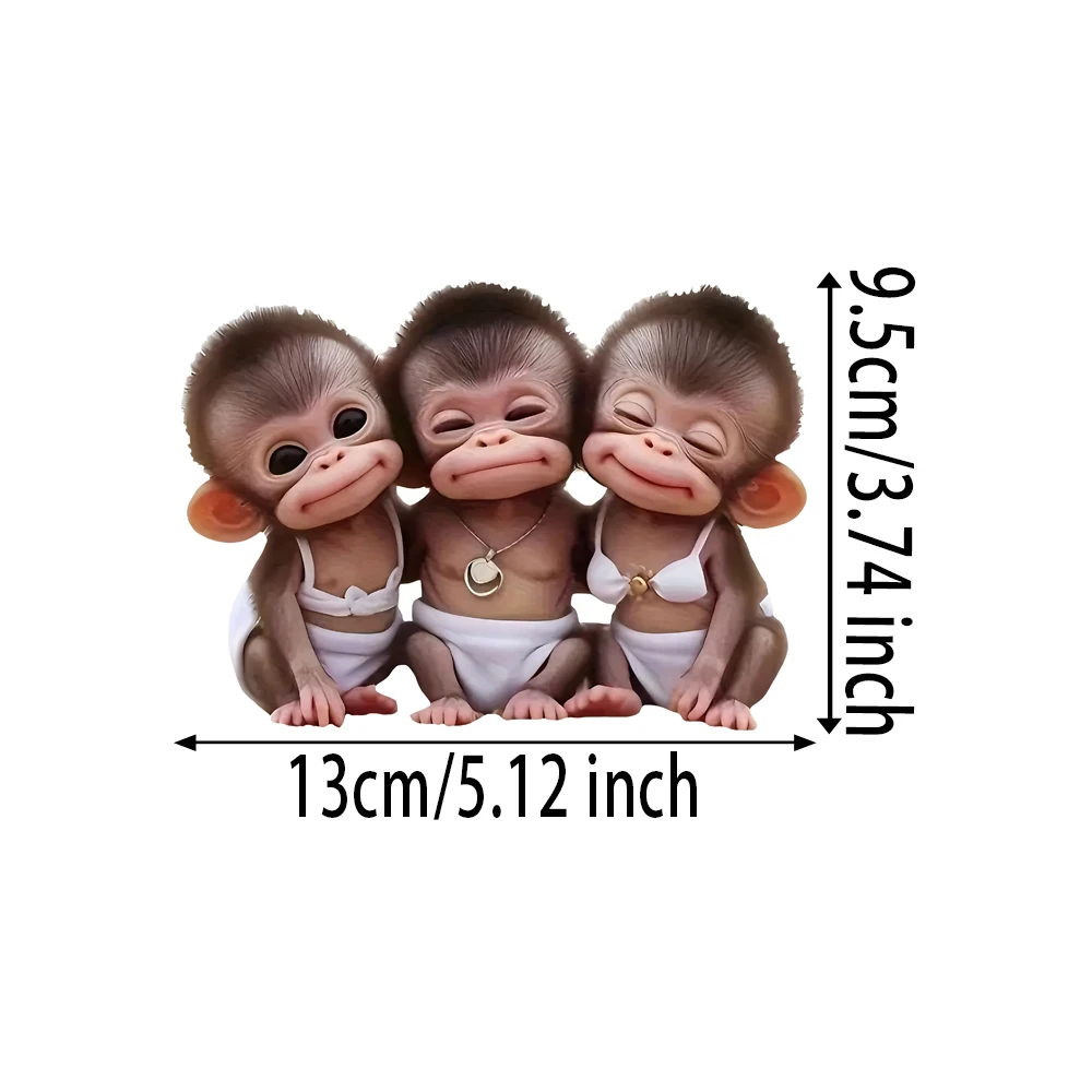 13x9.5 سنتيمتر لطيف الكرتون القرود ملصق حائط من الفينيل سيارة ملصق للسيارة ، الكمبيوتر المحمول ، شاحنة ، دراجة نارية ، نافذة ، الجدار ، شارات الأمتعة