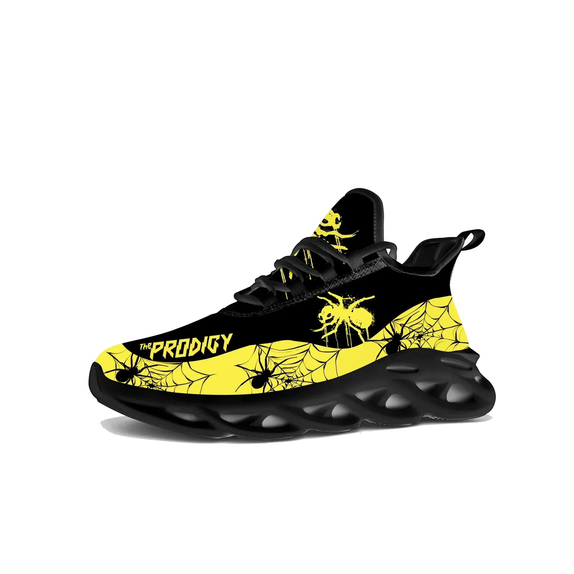 The Prodigy Rock Band Pop Flats Sneakers Chaussures de sport pour hommes et femmes Chaussures de course à lacets en maille Chaussures sur mesure Noir