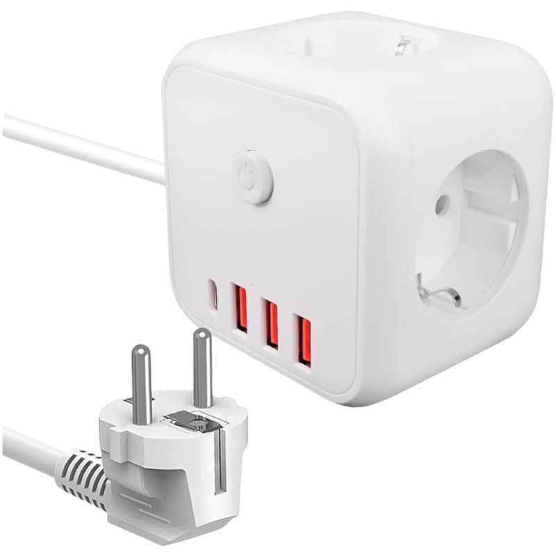 มัลติฟังก์ชั่นเยอรมัน Cube Power Strips แบบพกพา Designings ปลั๊กผนังพร้อม USB และ Wirel ชาร์จสำหรับของขวัญท่องเที่ยว