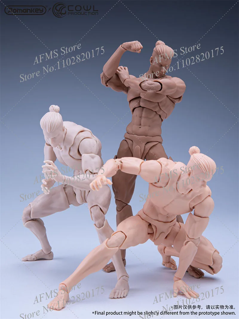 Romankey X COWL 1/12 Scale Super Flexible Joint Body 16.5Cm Strong Muscle Martial Arts Kung Fu Boy Action Figure Model Toys