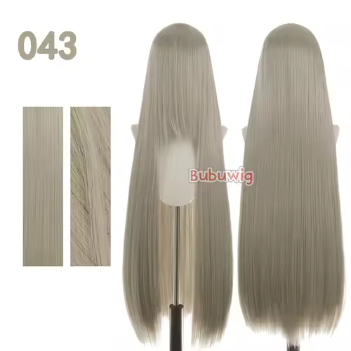 Bubuwig Synthetic Hair 100cm Long Straight Pure Color Cosplay Wigs Over 100 Colors Black White Red Blue Brown Wig Heat Resistant - Image 13