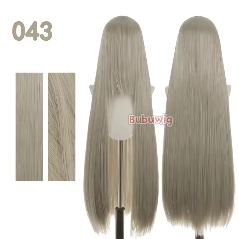 Bubuwig Synthetic Hair 100cm Long Straight Pure Color Cosplay Wigs Over 100 Colors Black White Red Blue Brown Wig Heat Resistant - Image 13