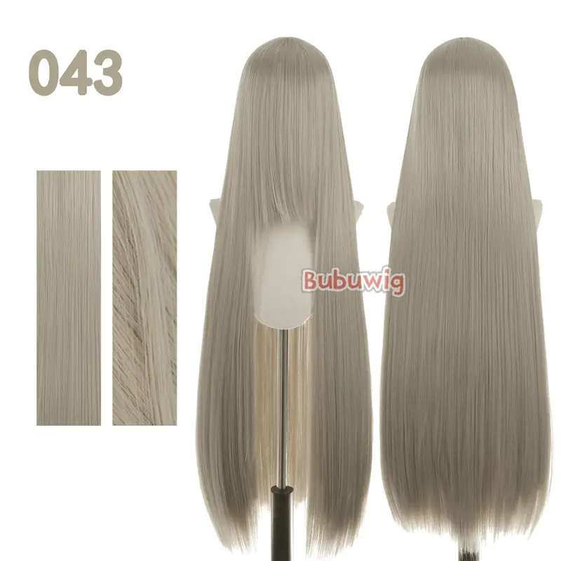 Bubuwig Synthetic Hair 100cm Long Straight Pure Color Cosplay Wigs Over 100 Colors Black White Red Blue Brown Wig Heat Resistant - Image 13