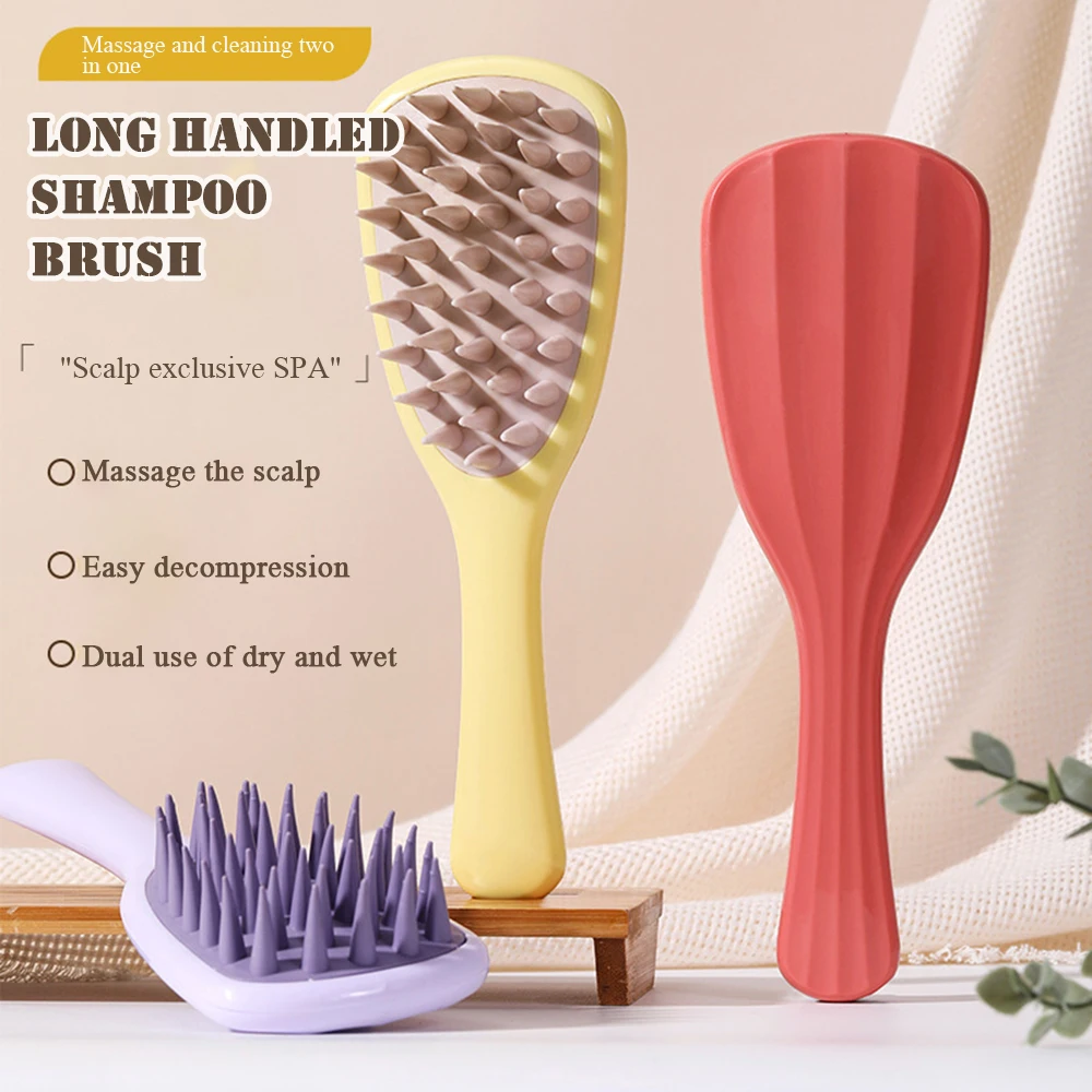 New Long Handle Shampoo Brush Scalp Massage Comb Styling Comb Massage Brush For Bath Hair Washing Home Hair Styling Tool Combs