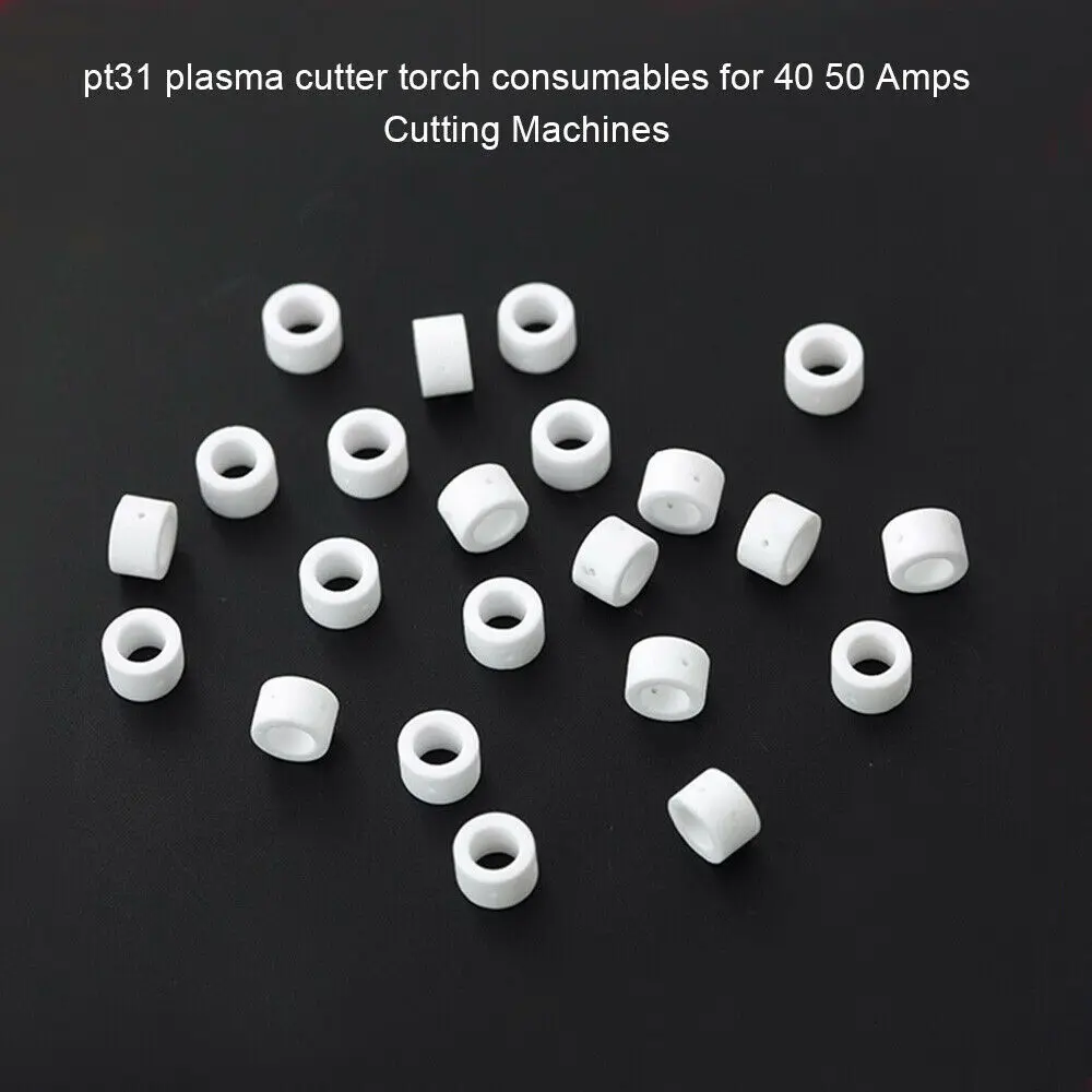 

Plasma Cutter Nozzle Tips Package 60 Pcs for 40 PT31 Torch Works with CUT40 For CUT50 Copper Electrode and Ceramic Distributor