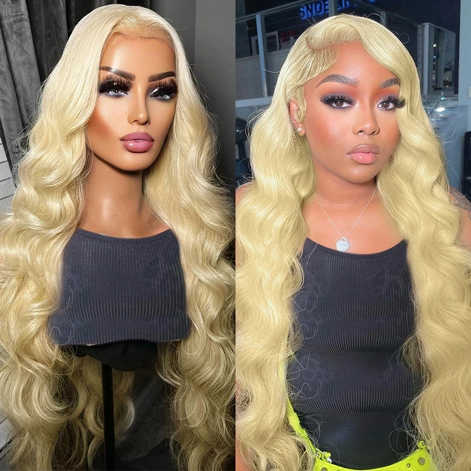 40 inch Brazilian transparent body wave 613 hd lace frontal full human hair wig 13x6 honey blonde cheap wigs on sale clearance