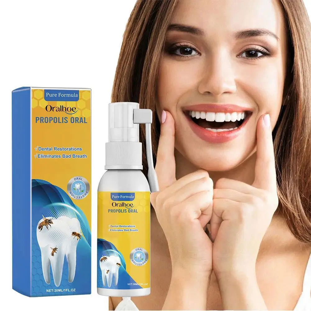 

30ml Propolis Oral Instant Treatment Spray Oral Treatment Effectively Refresh Bad Breath Keeps Mouth Clean Oral Health Care set