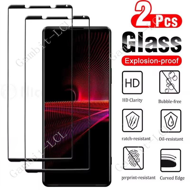 Image of 2 Stück 9H HD Vollständig gehärtetes Glas für Sony Xperia 1 VIII VII VI V IV III II 5 10 10VII Xperia1VIII 1VII Displayschutzfolie