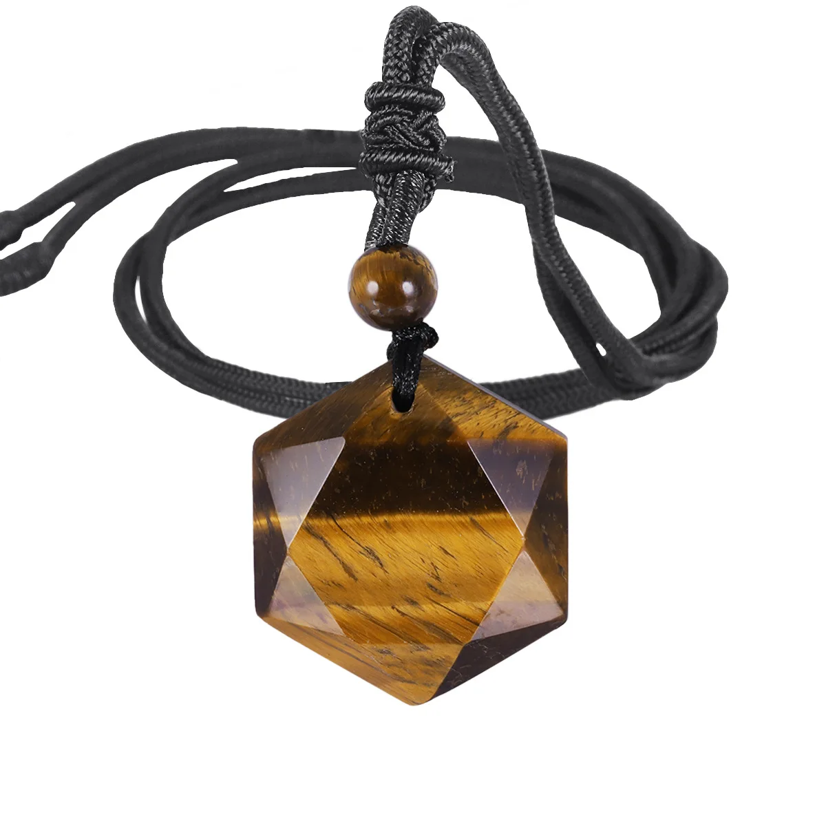 Obsidian Hexagram Charm Rope Chain Necklace for Women Nature Energy Stone Star of David Pendants Lucky Love Crystal Men Jewelry