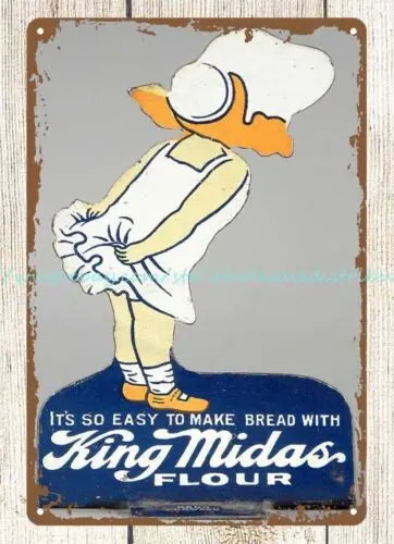 home decor office restaurant  King Midas Flour metal tin sign