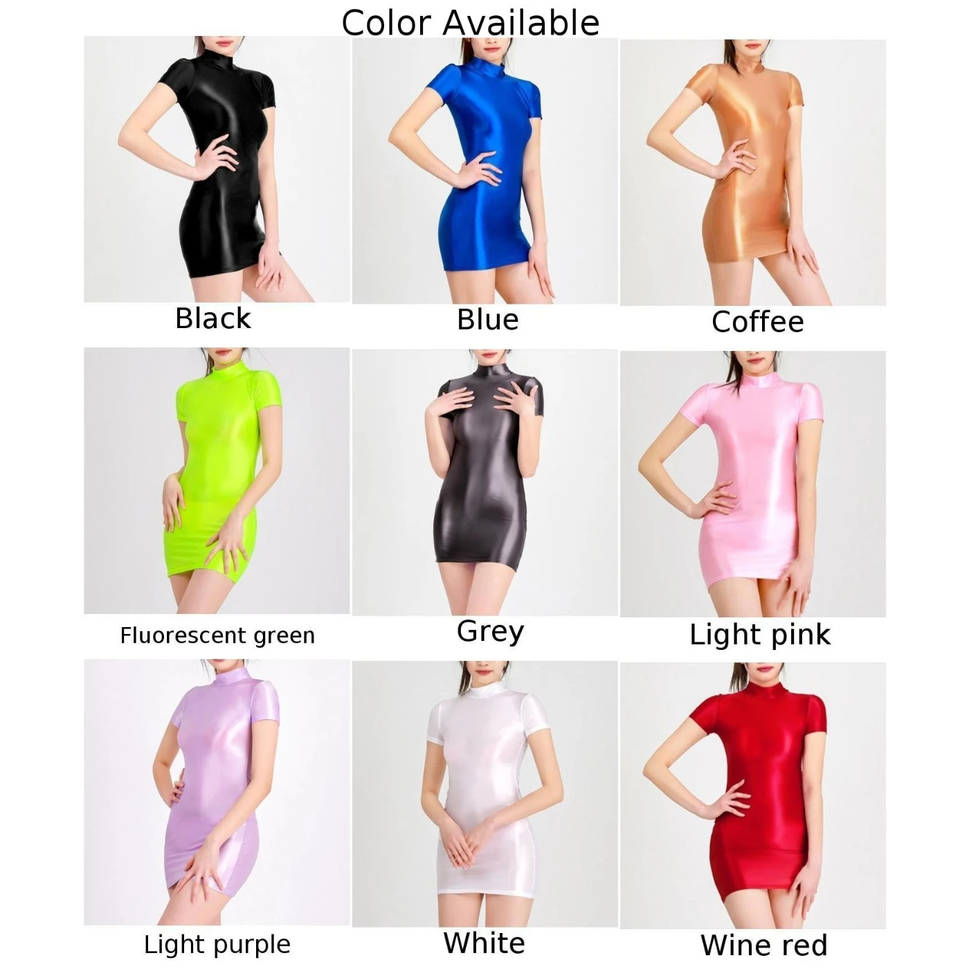 Novo bodycon lápis vestido roupas femininas sólidas todas as estações clube clubwear casa náilon óleo brilhante puro