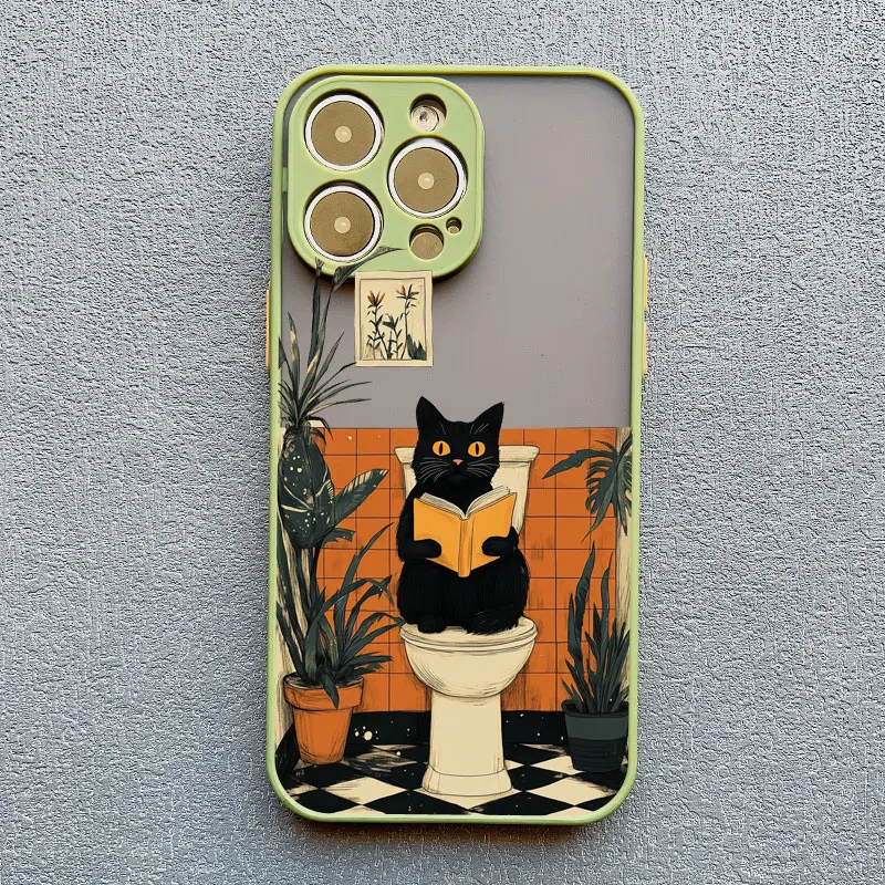 Schöne Cartoon-Katzen-Handyhülle für iPhone 17 16 15 Pro Max Plus 11 12 13 Mini 14 Pro Max XR XS X stoßfeste Rückseite – Detail 3