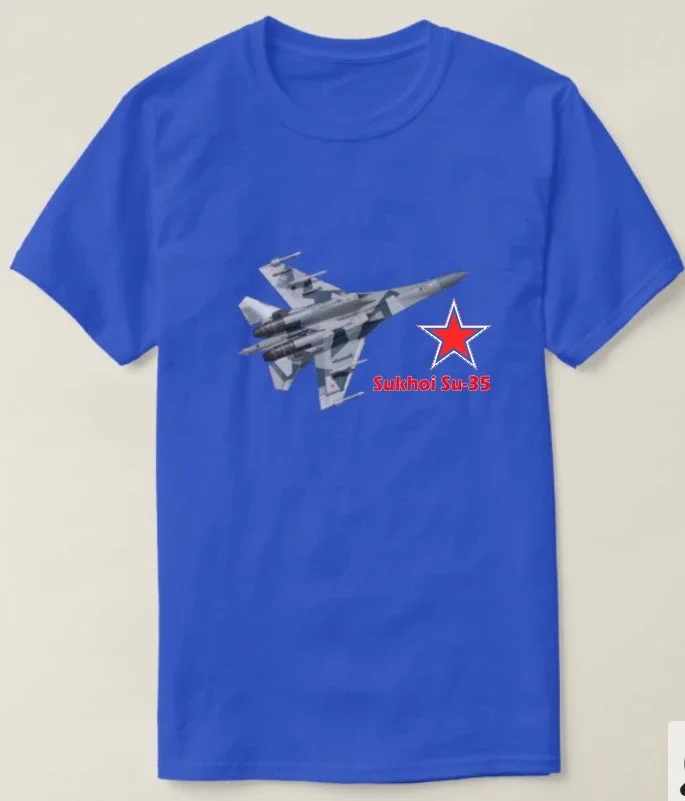 Summer Cotton Short Sleeve O-Neck Mens T Shirt New S-5xl Russian Air Force Sukhoi Super Su-35 Flanker Fighter T-Shirt. harajuku