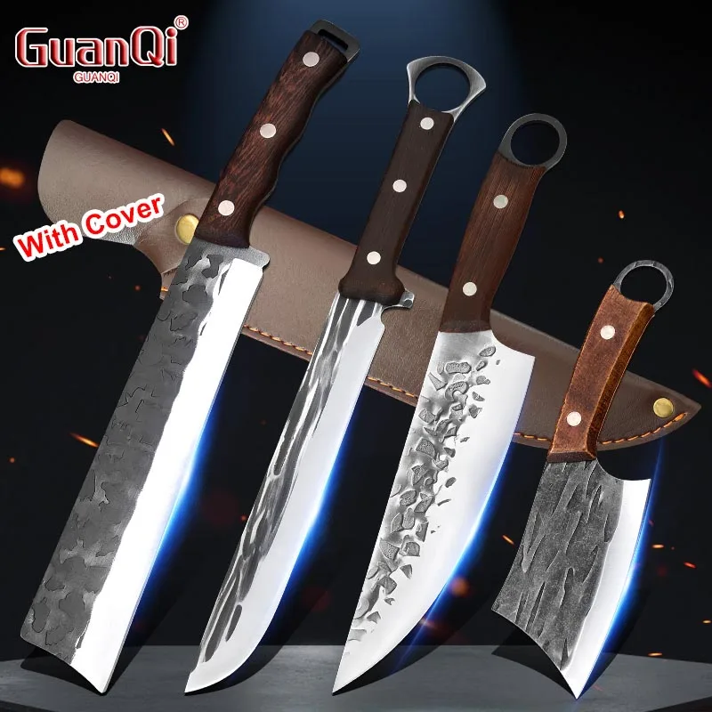 

Kitchen Knives Forged Butcher Cleaver Meat Fish Pig Beef Cutting Knife Wood Handle Stainless Steel Boning Knife for Kitchen