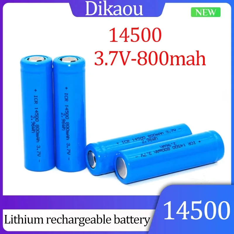 1-50pcs 3.7V 14500 800mAh Rechargeable Lithium Battery AA Suitable for Remote Control Mouse Clock Flashlight Shaver