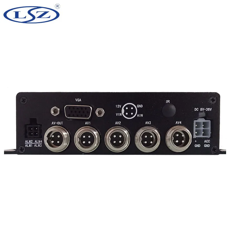 LSZ 4 Channel MDVR Support 1080P HD Ouput Power For 12VDC 3AMP Single SD Card Mobile DVR 4CH Alarming Inputs