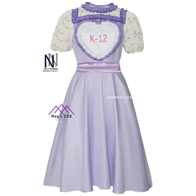 CyMovie K12 Crybaby Angelita Cosplay Costume Women's Pink Purple Dress Melanie Martinez Sweet Outfit for Girls Halloween Costume