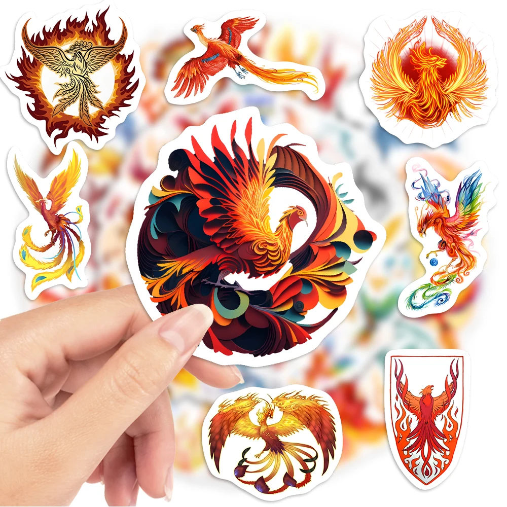 Cool Phoenix Animal Stickers for Laptop Luggage Skateboard Refrigerator Graffiti Decals Kids Toy Aesthetic Decals PVC Waterproof