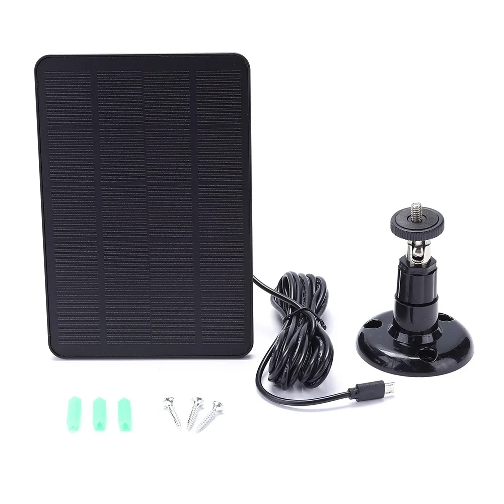 10W 5V Solar Panel Micro USB+Type-C 2in1 Outdoor Solar Cells Charger Solar Panels for Security Camera/Small Home Light System