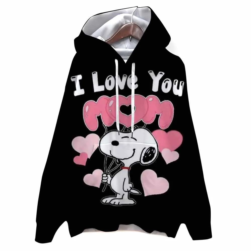 Snoopy print Womens Sweatshirt Crewneck Casual Pullover Autumn Streetwear All-Match Loose Clothing ﻿