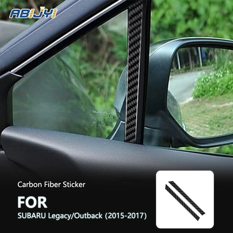 Window A-pillar Panel Carbon Fiber Stickers Decorative For Subaru Legacy Outback 2015 2016 2017 Car Interior Accessories