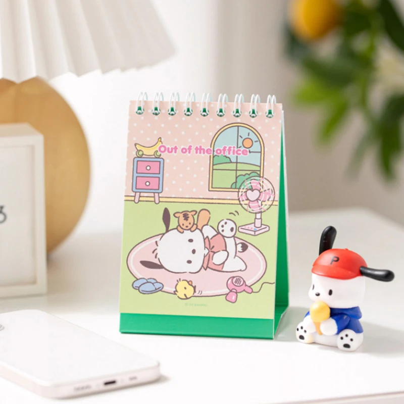 2025 Sanrio Kawaii Hello Kitty Cartoon Mini Desk Calendar Table Calendar with Children Memory Small Fresh Coil Color Pages Gift
