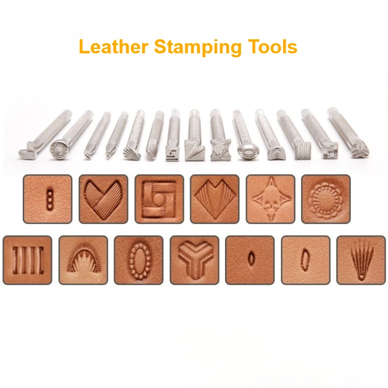 DIY Handmade Leather Stamping Tool,Smooth Surface Embossing Tool for Vegetable Tanned Leather Craft, Manual Leather Carving Tool