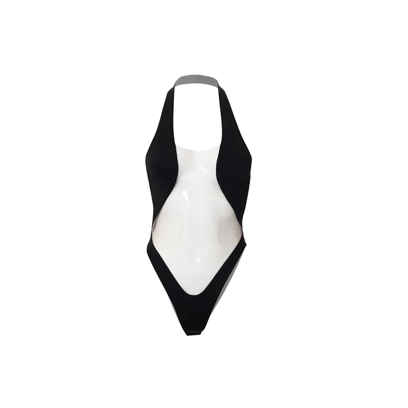 Body transparente y Sexy para mujer, lencería sin mangas de una pieza, corsé montado en el cuello, Top, tendencias de moda de verano, ropa
