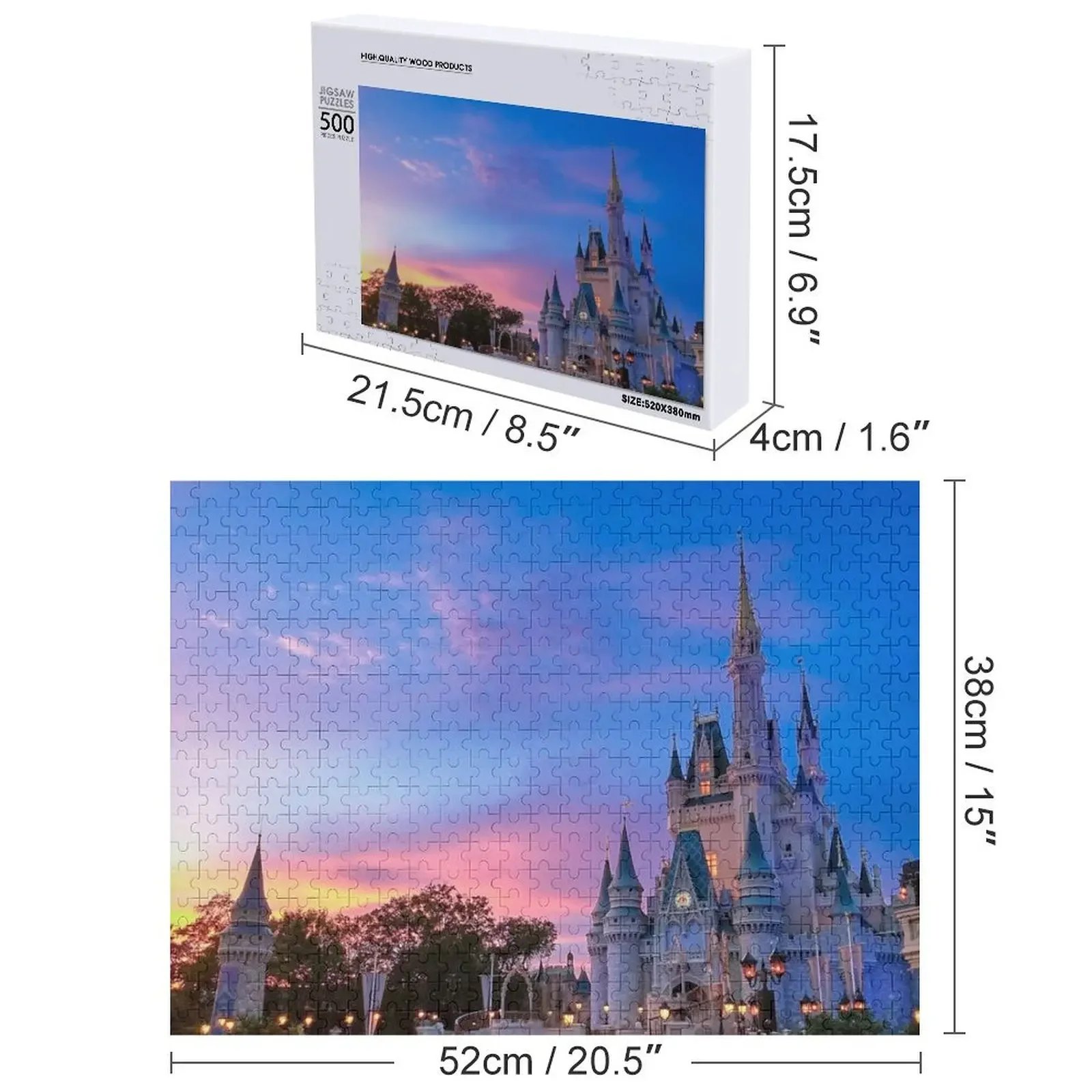 Castle Sunset Jigsaw Puzzle Personalized Photo Gift Custom Kids Toy Wooden Jigsaws For Adults Game Children Puzzle