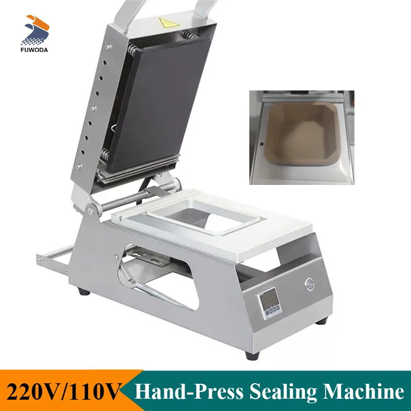 

Professional Square Tray Sealer Food Tray Packaging Machine for Takeaway Food Manual Press Commercial Use