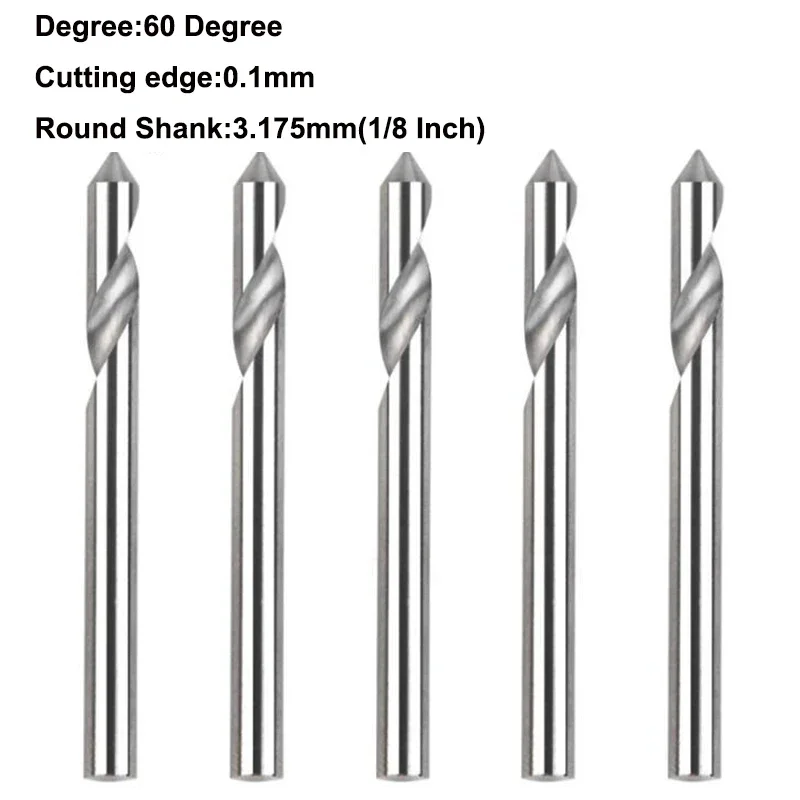 Imagem -03 - Cnc Roteador v Bits Polegada Haste Redonda Fresa 30 60 Graus 0.1 mm Dicas Ferramentas de Gravura do Sulco Peças