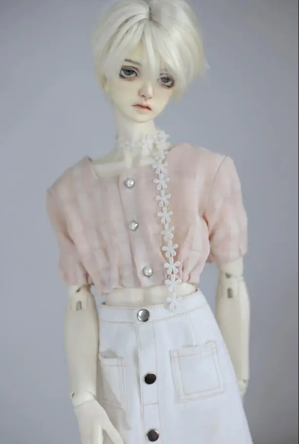 D04-B203 de juguete hecho a mano para niños, camisa de manga corta con cuello cuadrado y cintura abierta, BJD/SD 1/3 1/4 MSD SD10 GR POPO68 ID75, 1 piezas