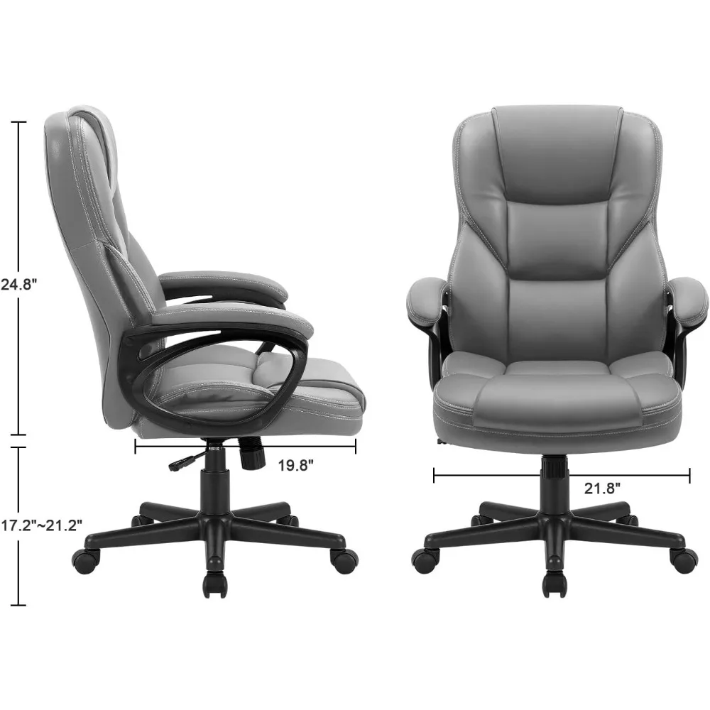 Office Executive Chair High Back Adjustable Managerial Home Desk Chair, Swivel Computerwith Lumbar Support,  PU Leather Chair