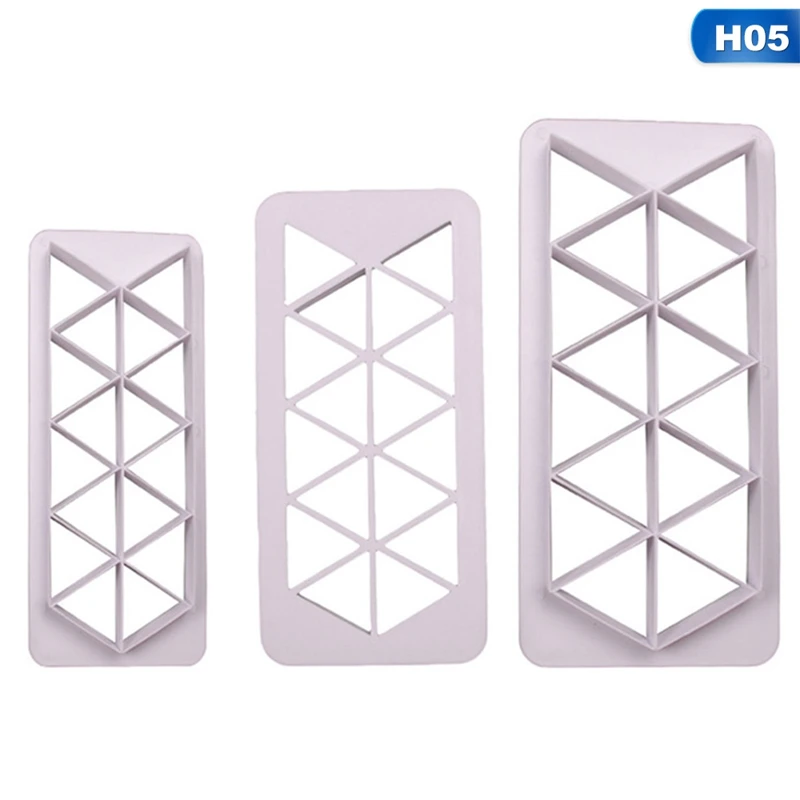 3PCS/Set Square Geometric Cutters Fondant Cookie Cake Mold Cutter Chocolate Mold Cake Decorating Cake Baking Tools DIY Mould