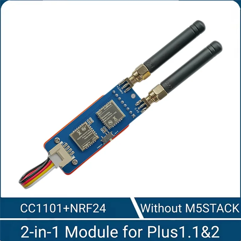 AA08-NRF24 2.4Ghz e CC1101 + NRF24 433Mhz + 2.4GH Módulo 2 em 1 compatível com M5stack para Stickcplus com firmware Bruce