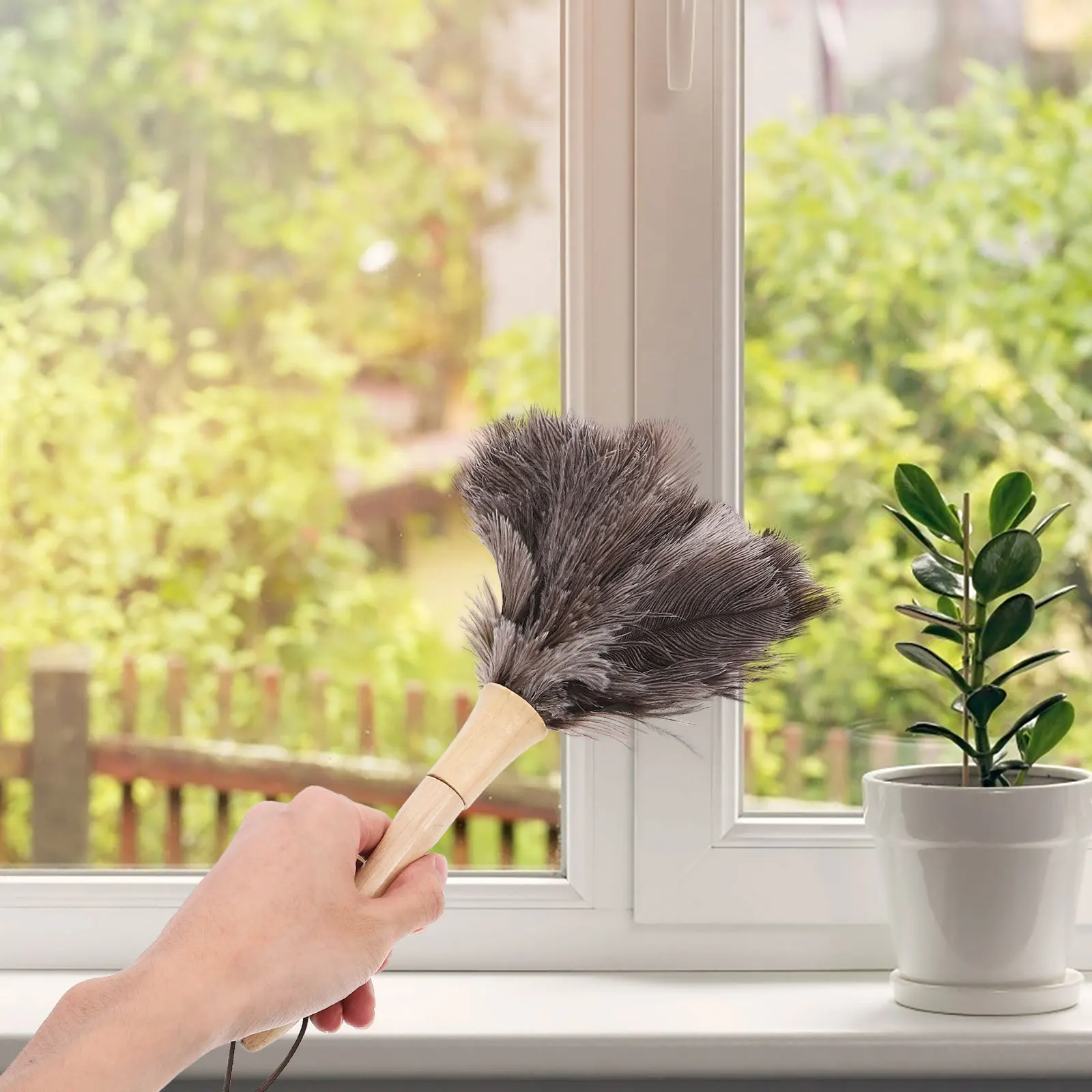 

Plume Long Handle Duster For Home Furniture Car Ceiling Fan Cleaning Tool Reusable Duster Handheld Cleaning Wand