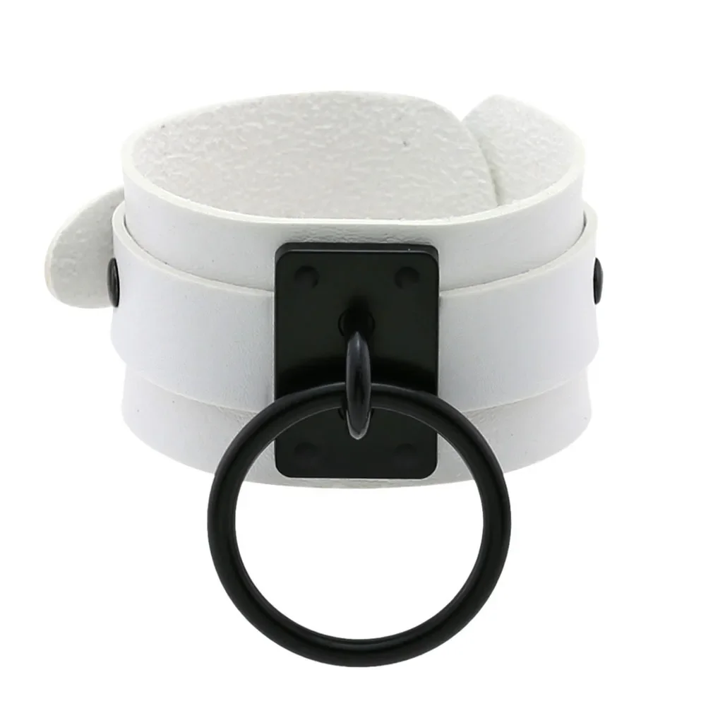 Harajuku Punk Gothic Rock and roll Circle O-ring Multicolored Leather Alloy Bracelet Wristband Simple Dark Personality