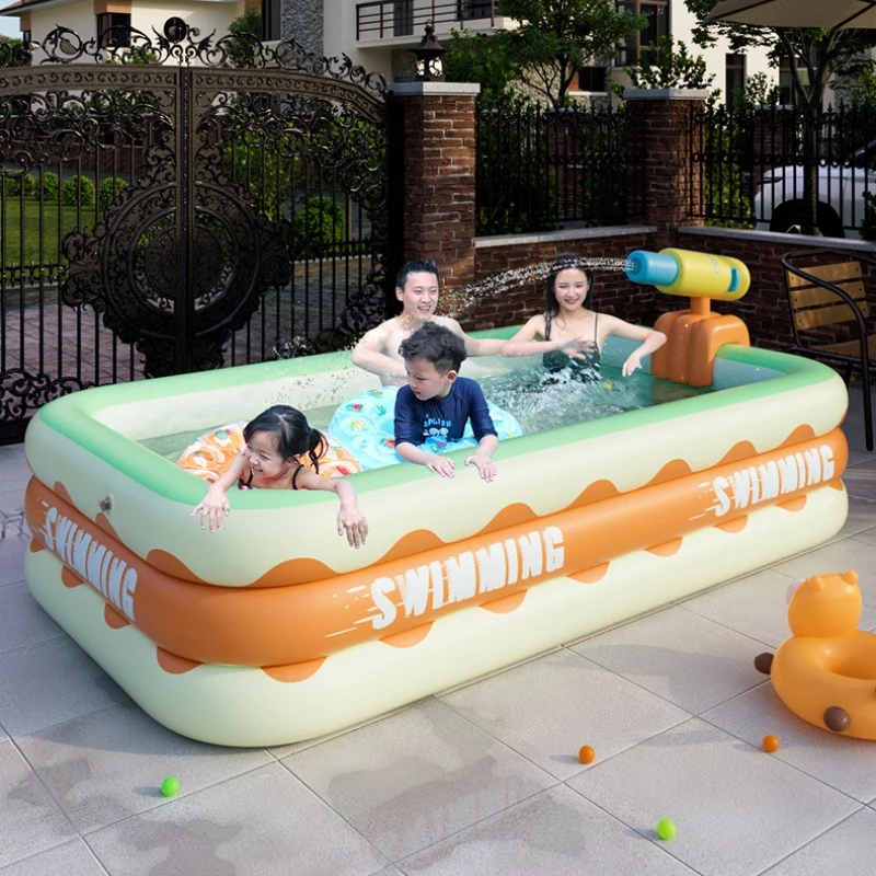 Inflatable Water Gun Outdoor Pool Foldable Baby Pool Water Play Ball Pool Pool Inflatable Pool for Kids Swimming Pools Family