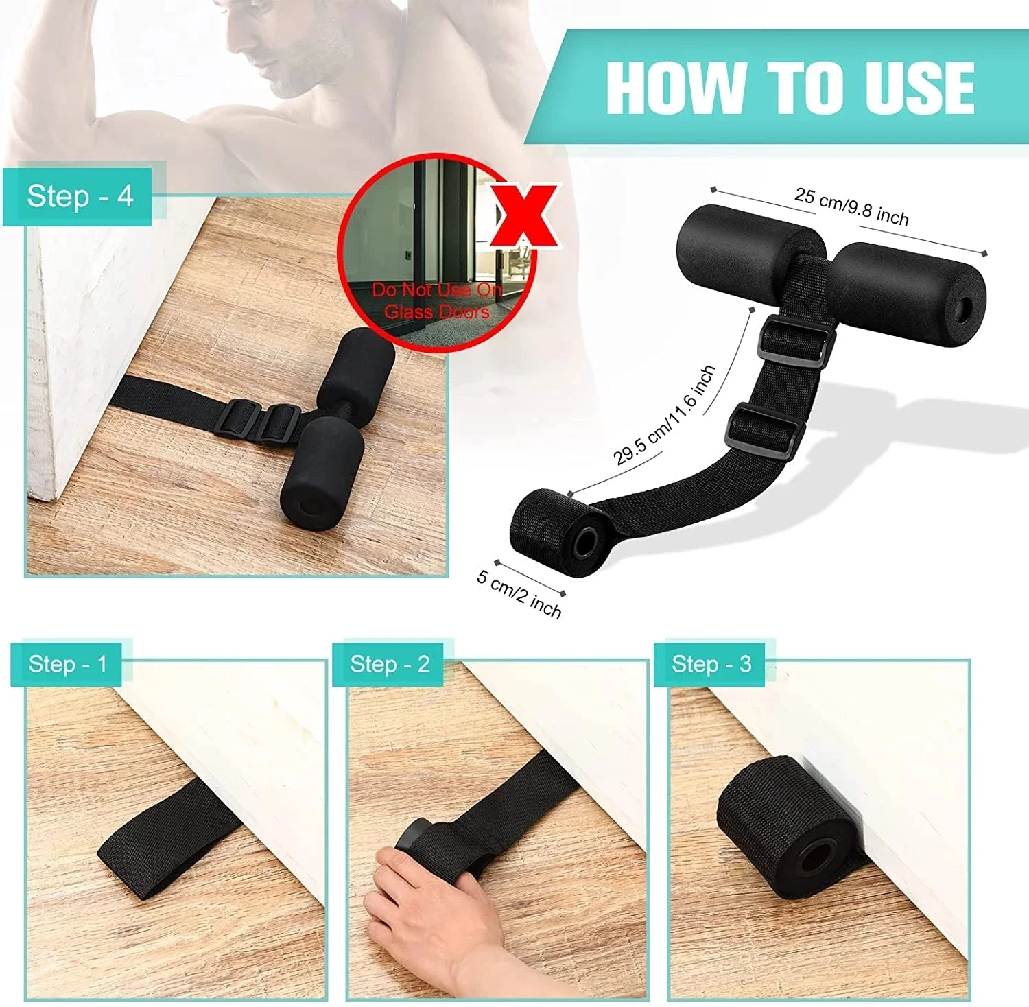 1 Stück Hamstring-Curl-Gurt für Nordic-Home-Workout, für Hamstring-Curls, Spanische Kniebeugen, Bauchtraining, Nordic-Curl-Sit-Up-Maschine, Fitnessstudio – Detail 5