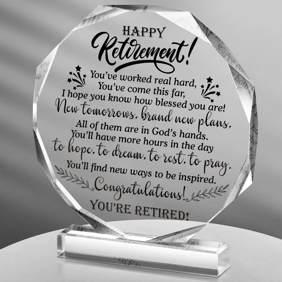 هدايا التقاعد السعيدة المكتلة للرجال، قد تكون فخورًا، تذكار وثقالة الورق، لوحة التقاعد، هدايا وداع ملهمة