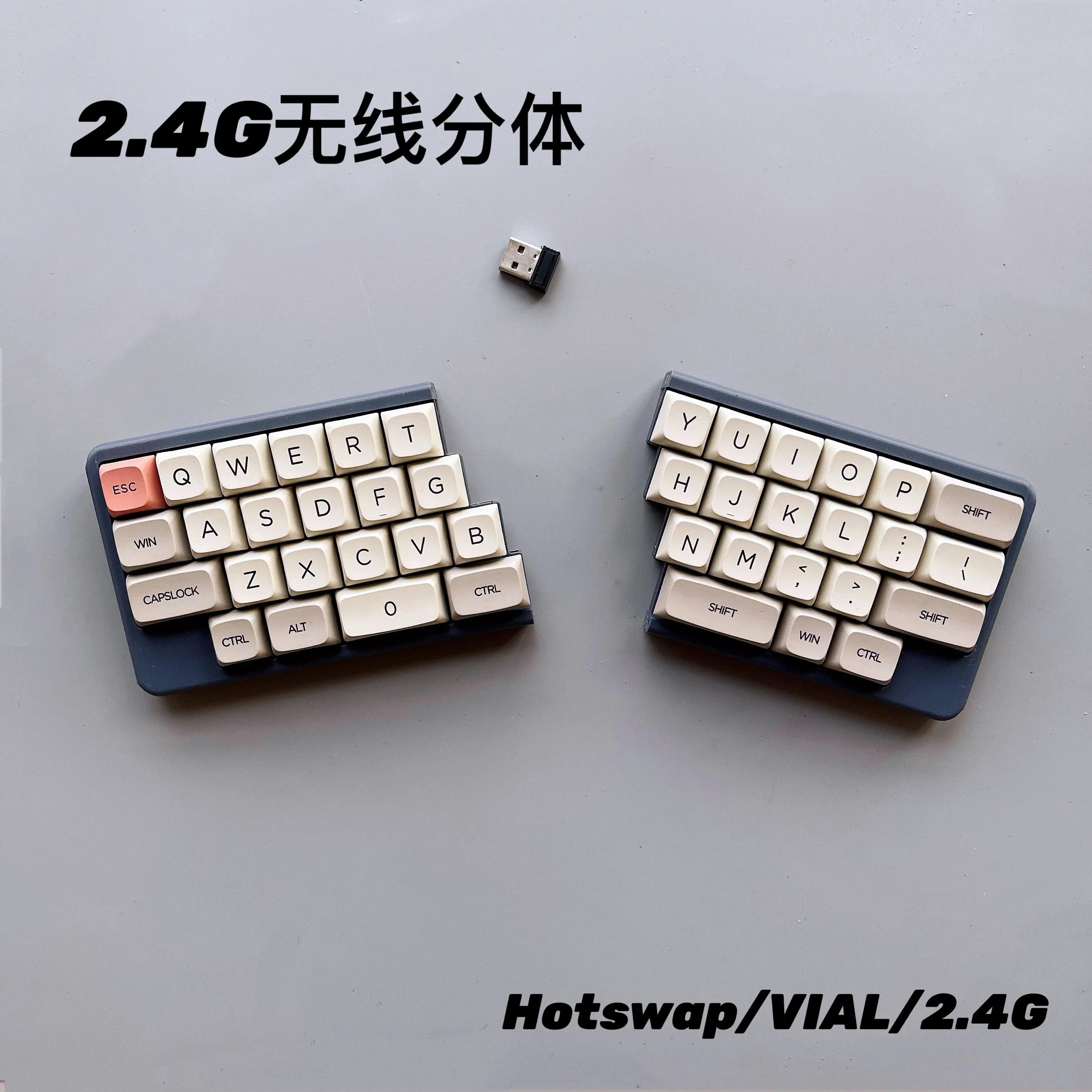 Portable Split 40 Mini Mechanical Keyboard Hot-Swap QMK VIAL 2.4G Wireless Keyboard Kit Full Programmable PC Accessories Gift