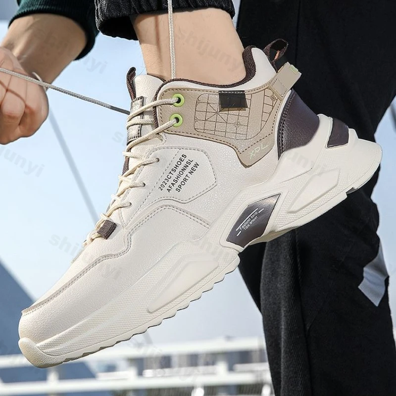 

Мужская спортивная обувь High Help, новинка 2023 года, весенне-осенние кроссовки на платформе со шнуровкой, удобная нескользящая повседневная обувь, увеличивающая рост