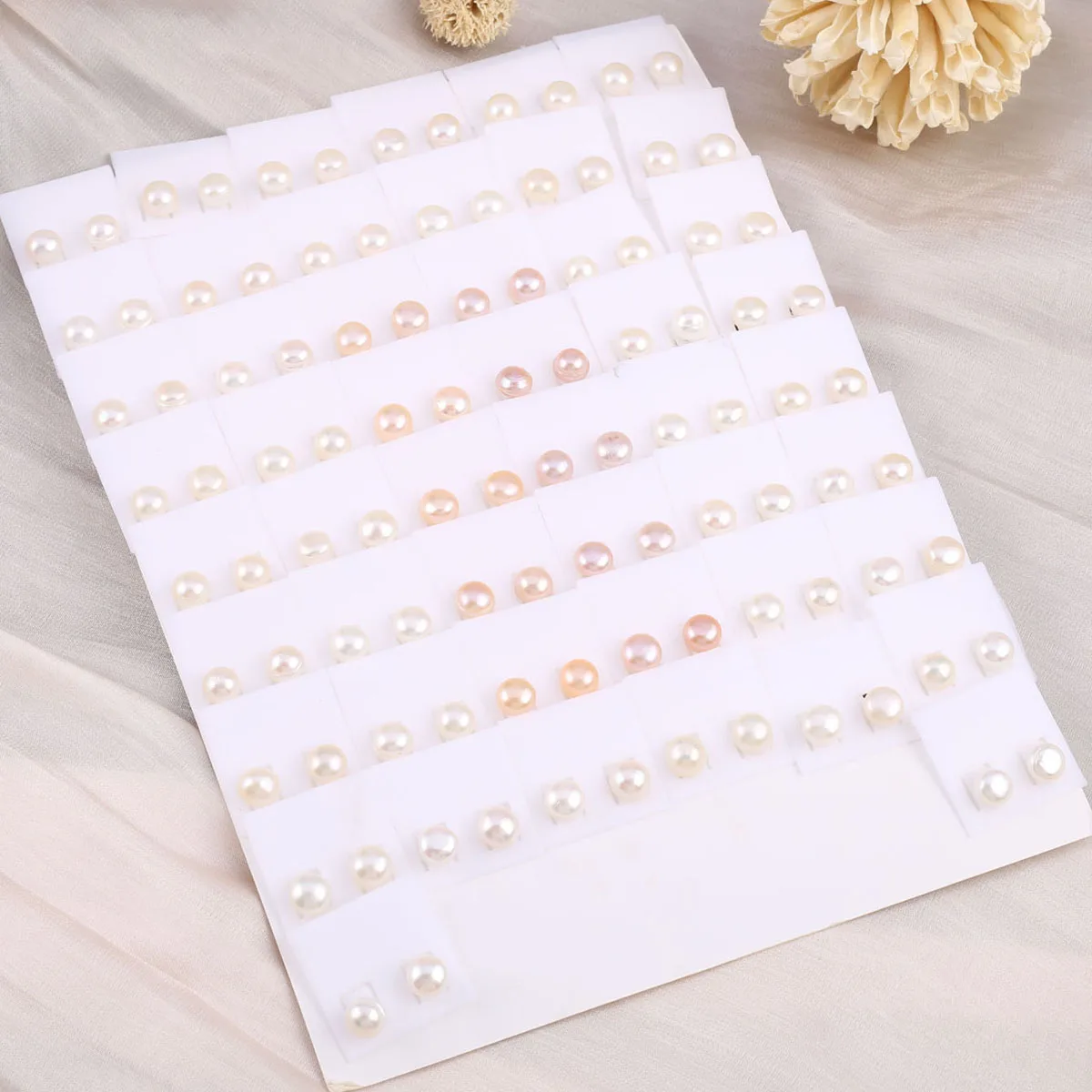 Natural Fresh Water Pearls with A Pair of Earrings Ball Shape Jewelry Accessories DIY Male Female Personality Decoration Gifts