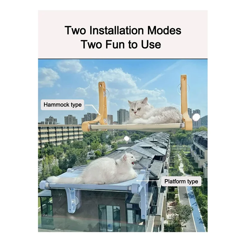 

Cat Window Perch,Cat Hammock Window With Two Modes Of Use And Easy To Install, Cat Window Bed Orange Durable Easy To Use