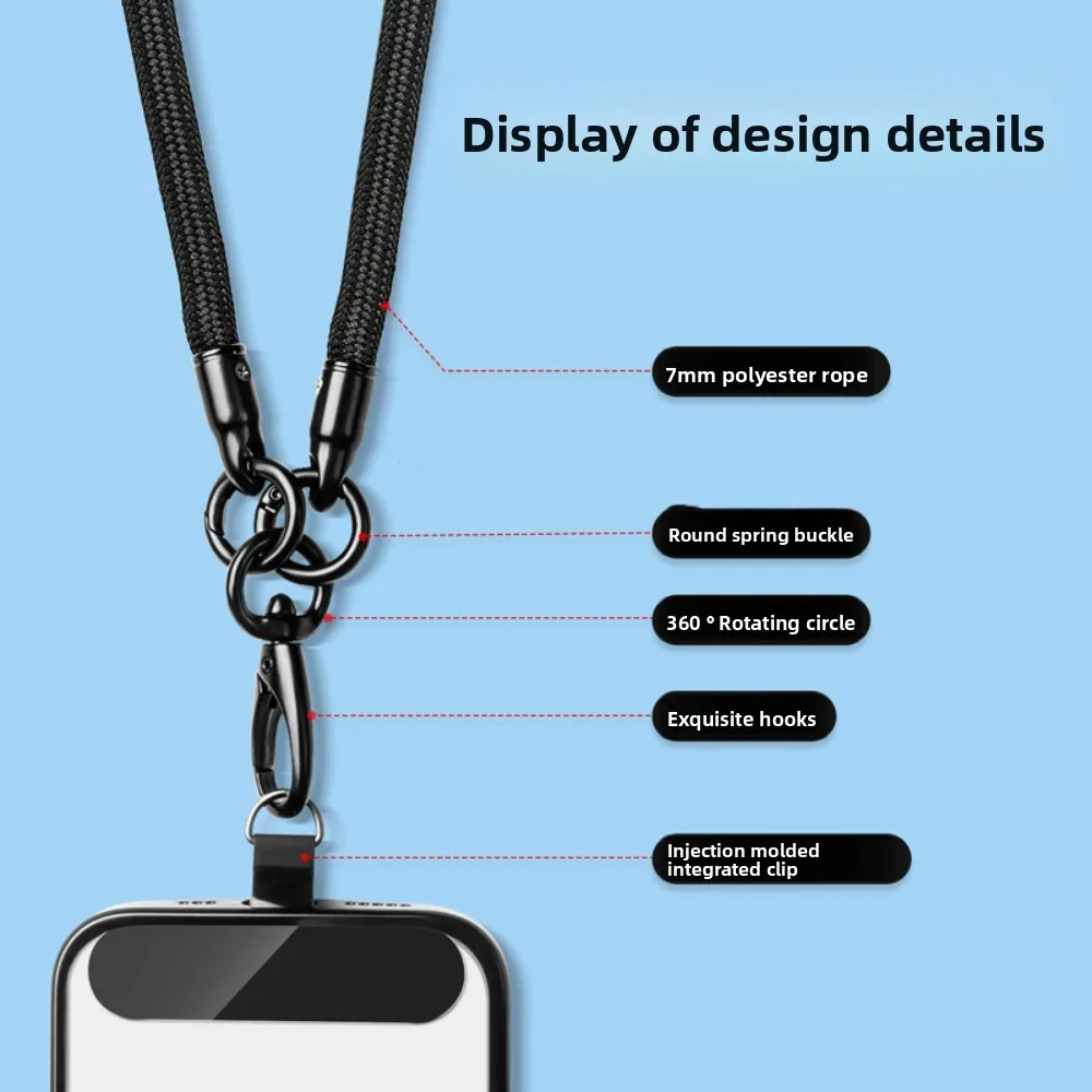 

Переключаемый ремешок для телефона 3-в-1, подвесной ремешок на шею, регулируемая длина, цепочка для мобильного телефона, ремешок на запястье, анти-потерянный ремешок для телефона через плечо